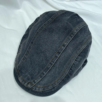 High-Quality Dream Purple Washed Denim Berets