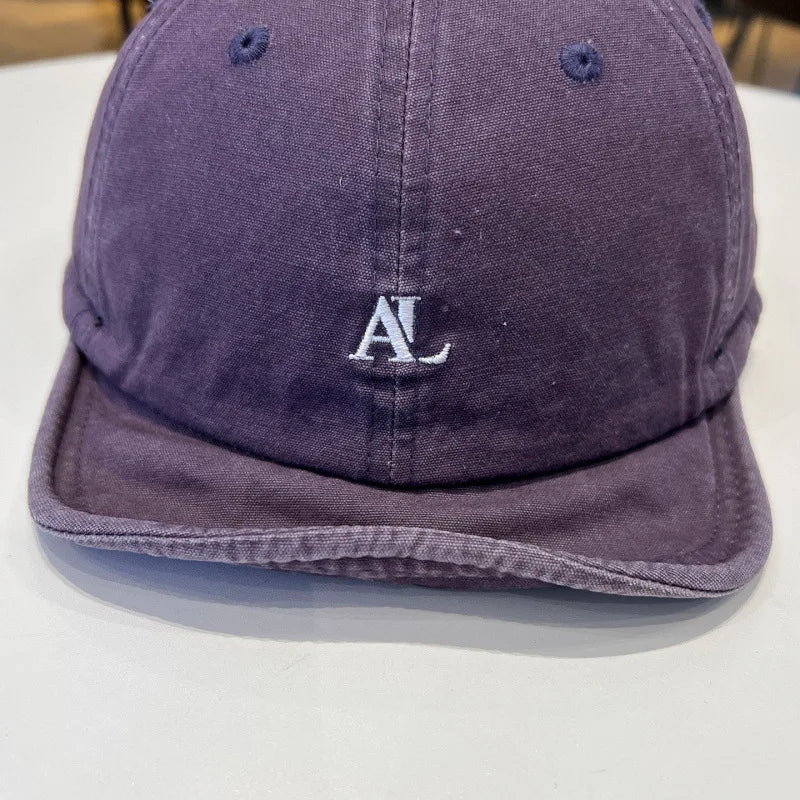 Vintage Washed Purple Baseball Cap For Women