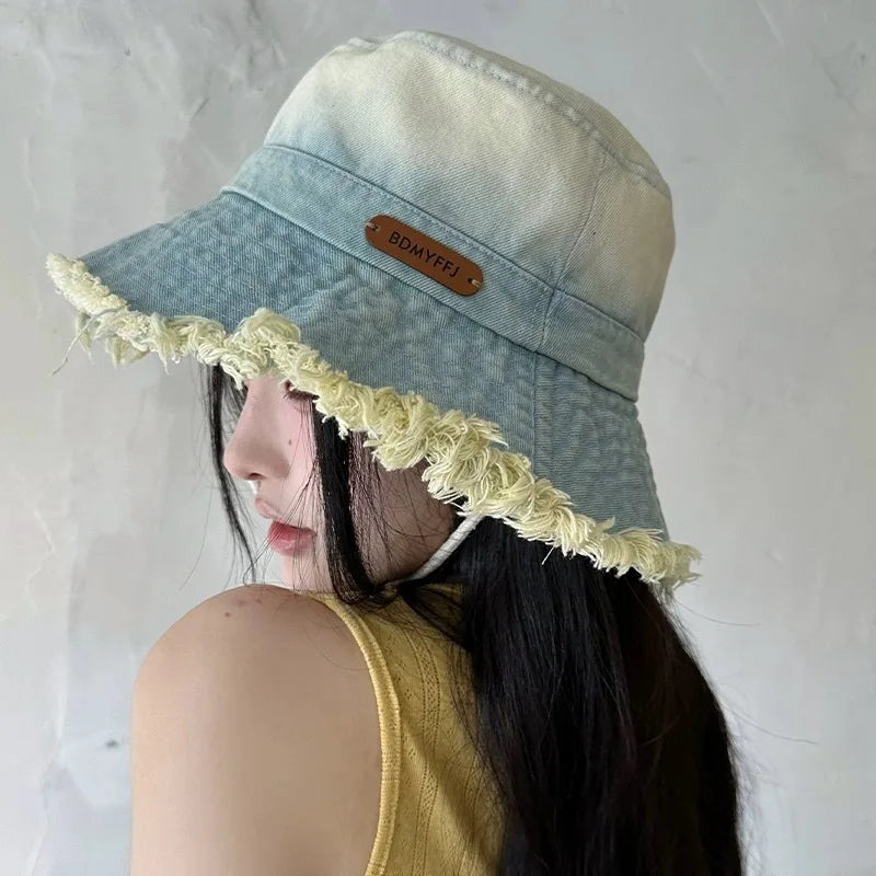 Japanese Retro Denim Series Fisherman's Hat Children's
