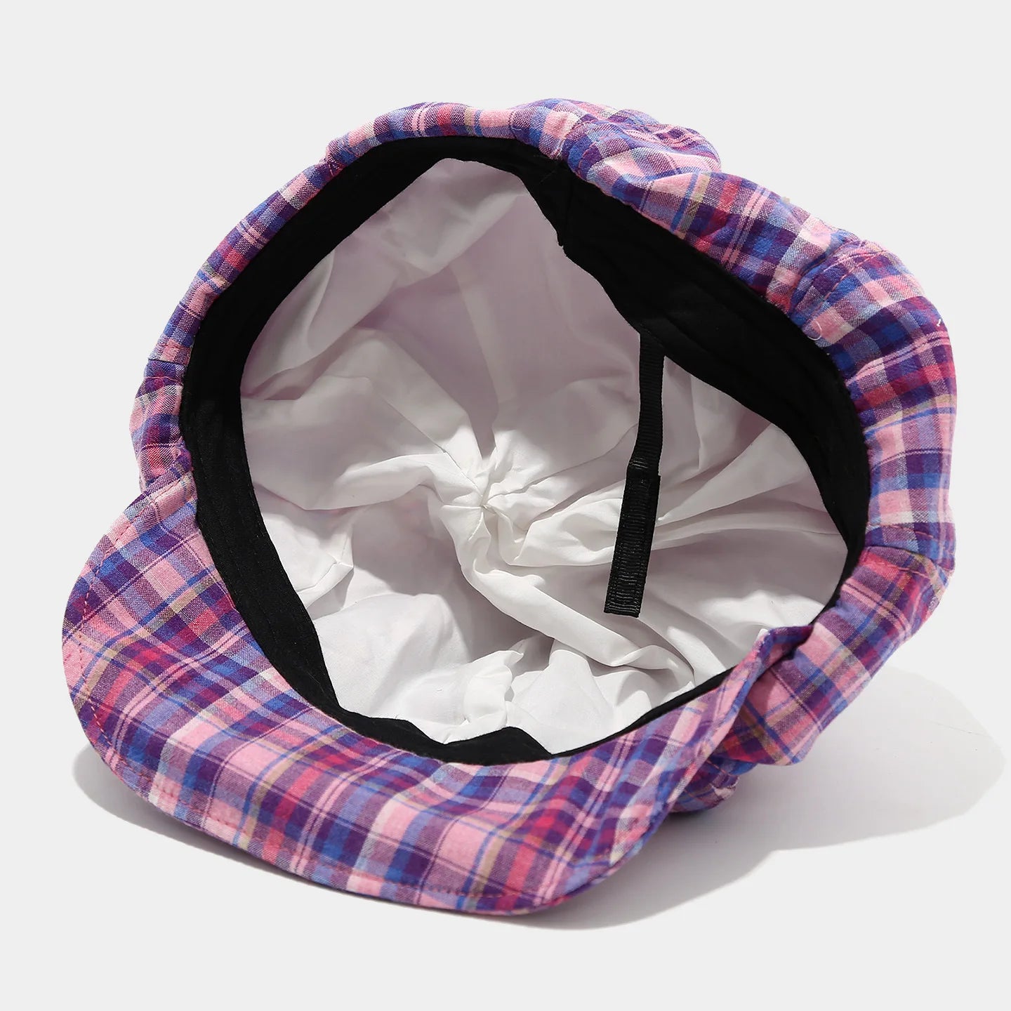 Japanese Designer Plaid Cat Octagonal Hat Women
