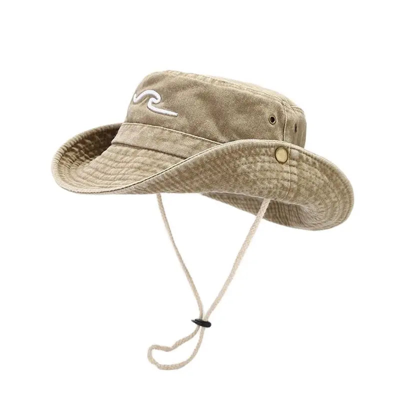 Wave Embroidered Fisherman Hats