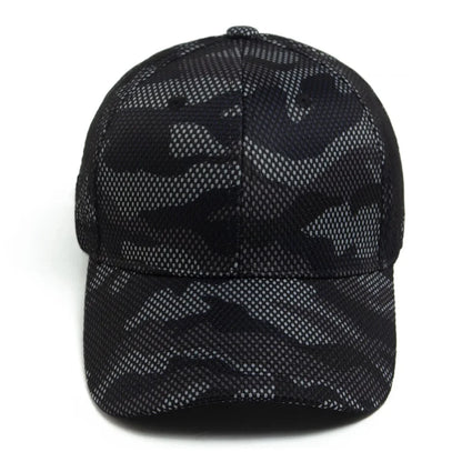 Grid Unisex Camouflage Baseball Cap Unisex Adjustable Sun Hat Men