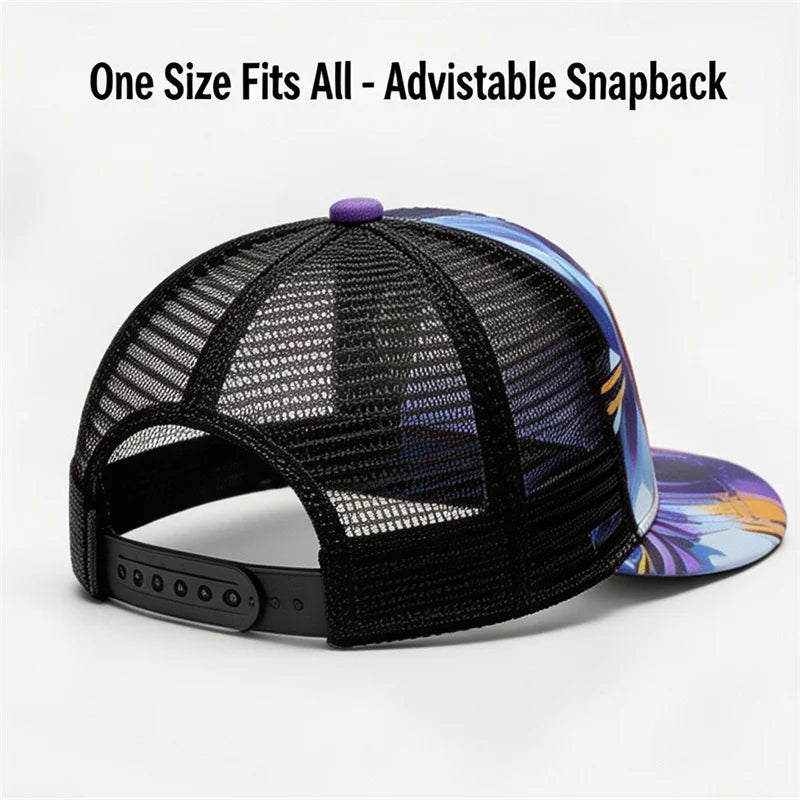 Unique Graffiti Owl Print Baseball Hat for Men Women Breathable Mesh Unisex Outdoor Hiking Casual Cap