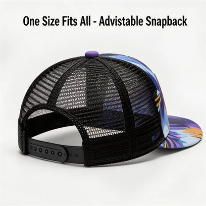 Unique Graffiti Owl Print Baseball Hat for Men Women Breathable Mesh Unisex Outdoor Hiking Casual Cap