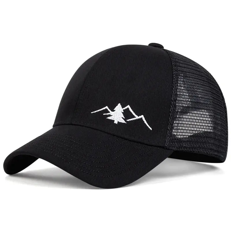 Unisex Mountain Embroidery Breathable Baseball Net Caps