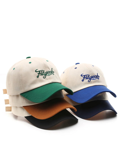 Unisex All Season Fashionable Pure Cotton Retro Letter Fit Yeah Baseball Cap