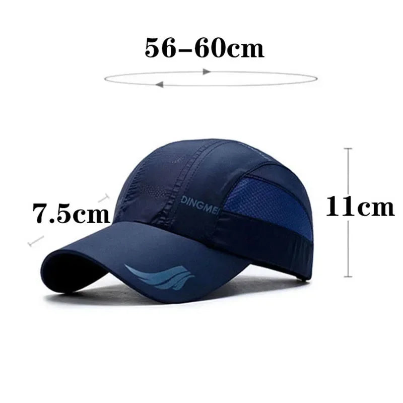 Summer Brand For Men Sports Running Sweat Baseball Cap Male Canada Golf Quick Dry Women Kpop Solid Snapback Bone Mesh Hat