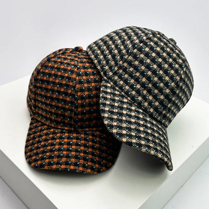 New Men Women Versatile Color Block Woolen Cloth Baseball Caps