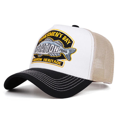 Personalized Fashion Hip Hop Hat Station Fishbone Embroidery Baseball Hat
