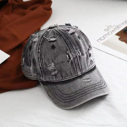 Women Men Leisure Ripped Baseball Cap