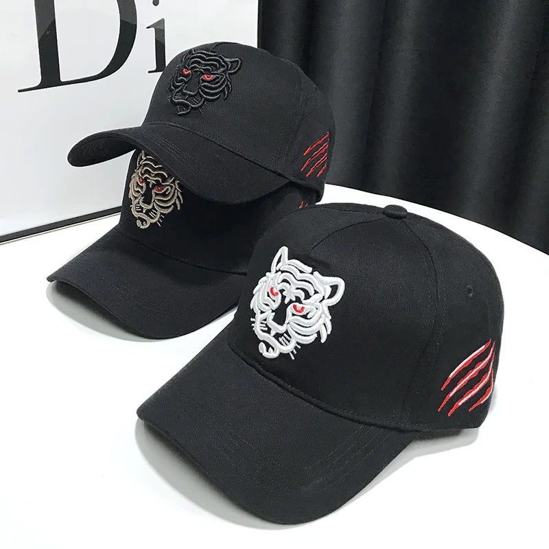 Unisex Cotton Tiger Embroidery Baseball Cap Men Women