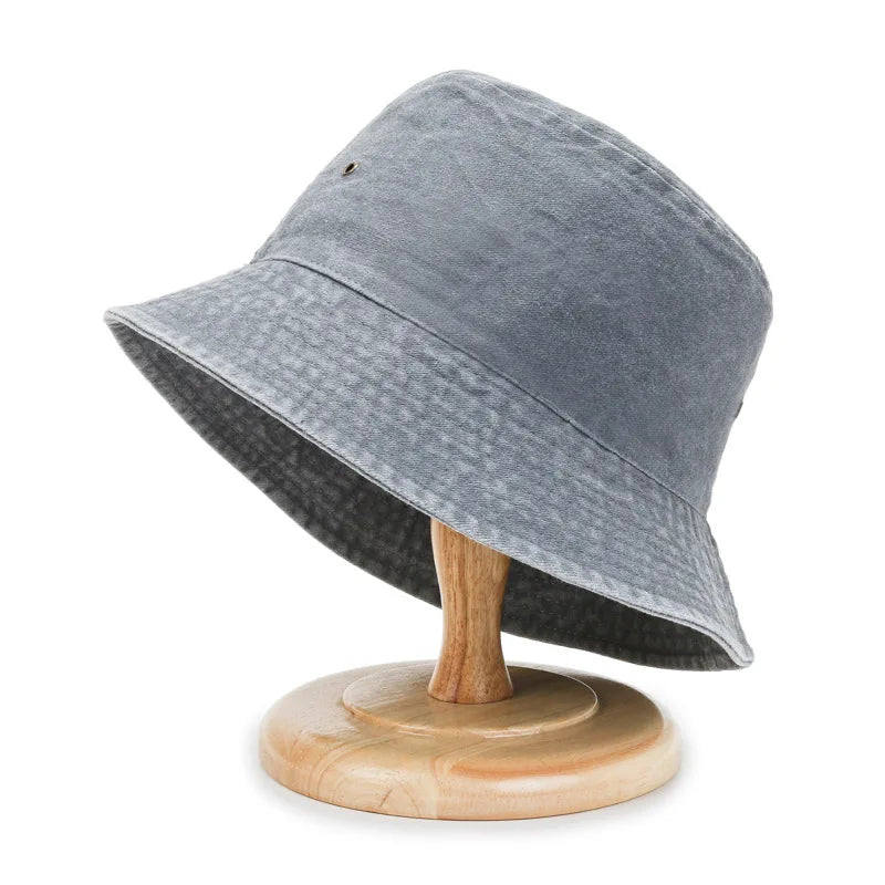 Popular Unisex Cotton Summer Washed Jeans Bucket Hat