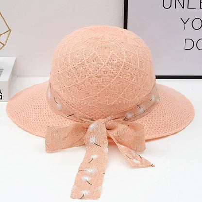 Summer Girls Wide Brim Sun Hat Bowknot Straw Outdoor Sun Protection