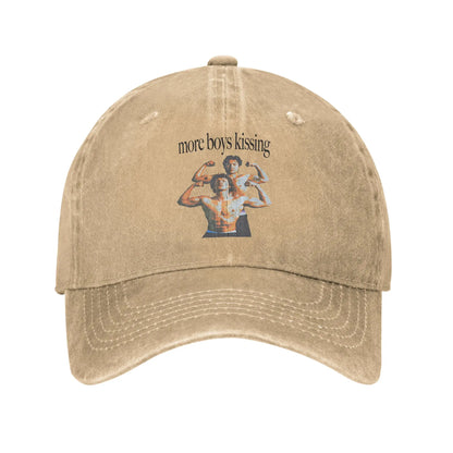 Heated Rivalry More Boy Kissing Washed Baseball Cap Y2k Retro