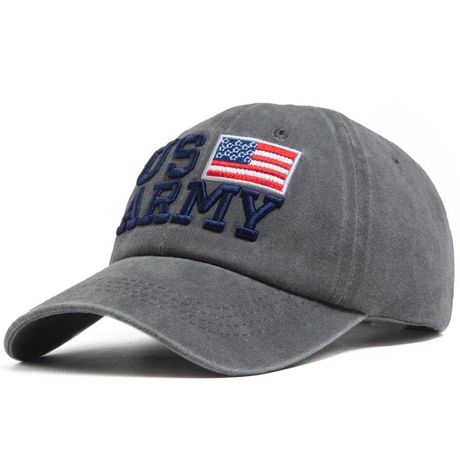 US Flag Embroidery Baseball Caps Vintage Washed Cotton Dad Hat