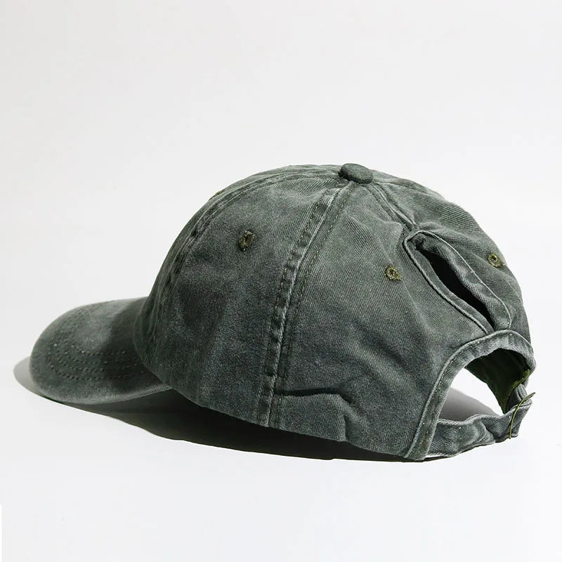 Solid Color Ponytail Baseball Cap for Spring and Summer Women's Outdoor Sports Sun Hat