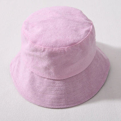 Simple Terry Cloth Towel Bucket Hat Spring Autumn