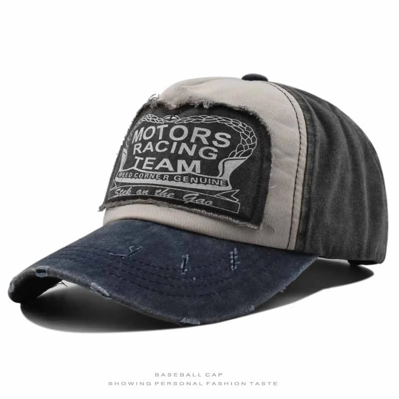 Washed Denim Baseball Cap Coated Snapback Hip Hop Hat