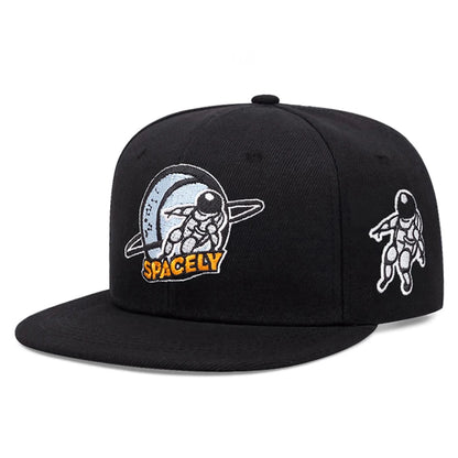 New Baseball Hat Astronaut Embroidered Hip Hop Hat Outdoor Daily Commuter Decorative Hat Sunshade Hat Unisex Flat Edge Hat