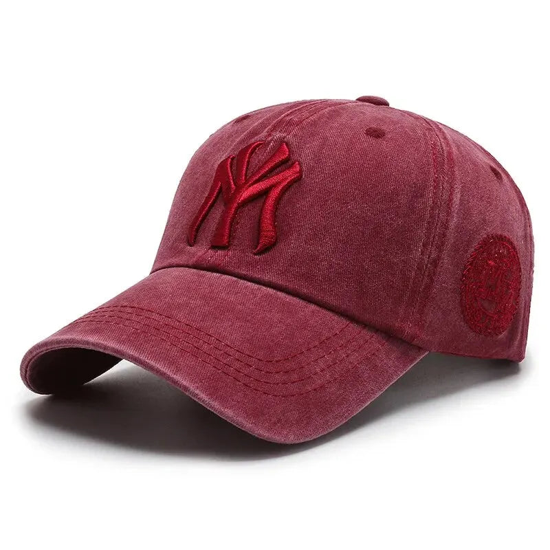 Soft Top Washed Distressed Baseball Cap Fashion Casual Men's