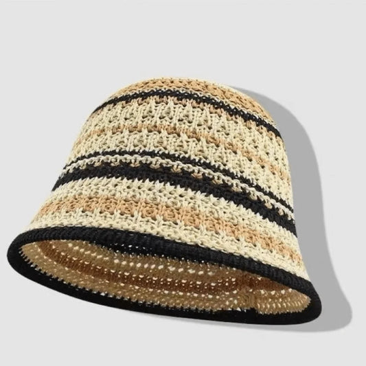 Fashion Striped Knitted Hollow Fisherman Hat