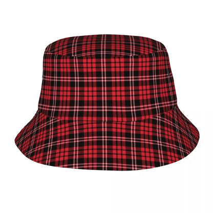Purple Scottish Tartan Plaid Bucket Hat Panama Hat
