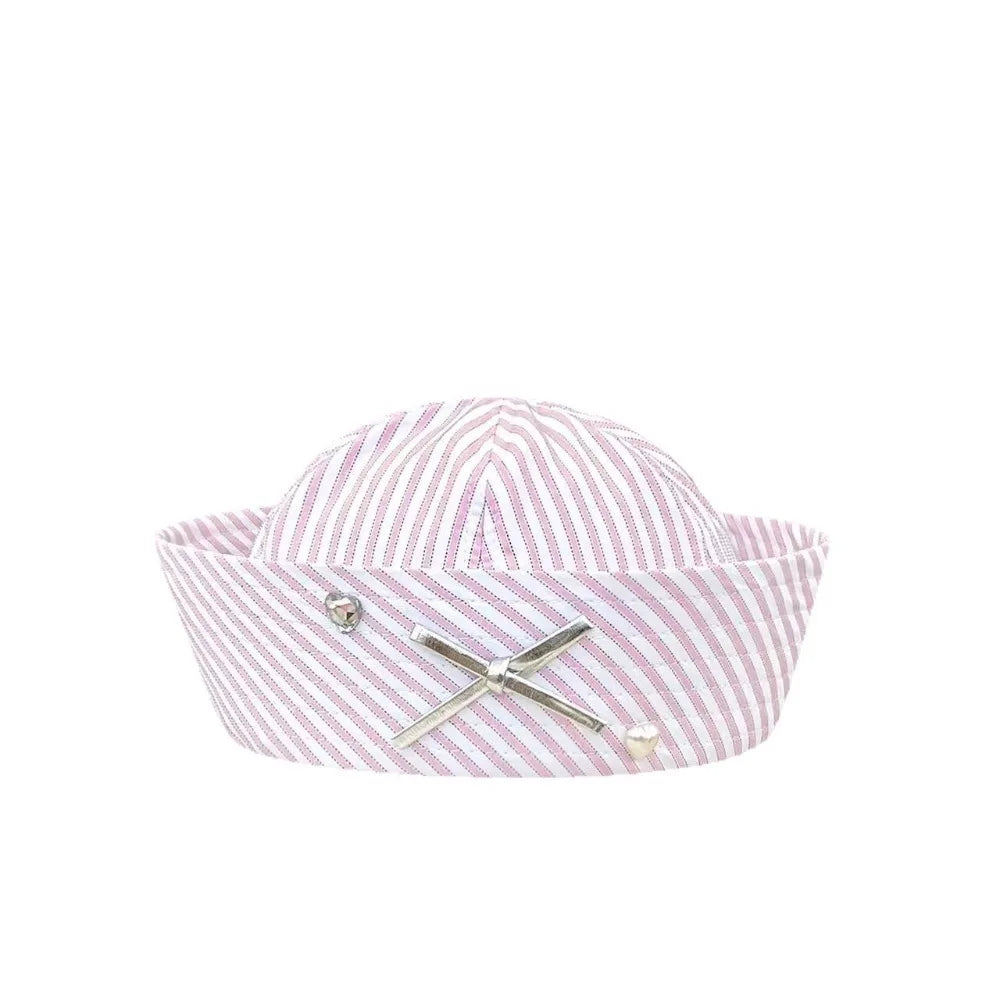 Fashionable Stripe Bow Sailor Hat