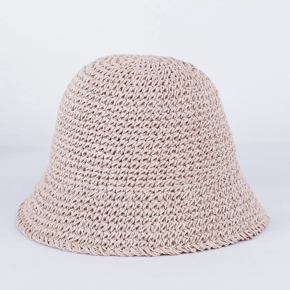 Women Straw Sun Hat Woven Bucket Hat Fishing Hat