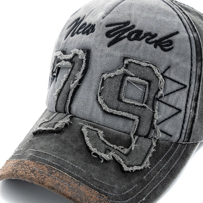 New Unisex Washed Cotton Cap Letter Embroidery Vintage Baseball Cap