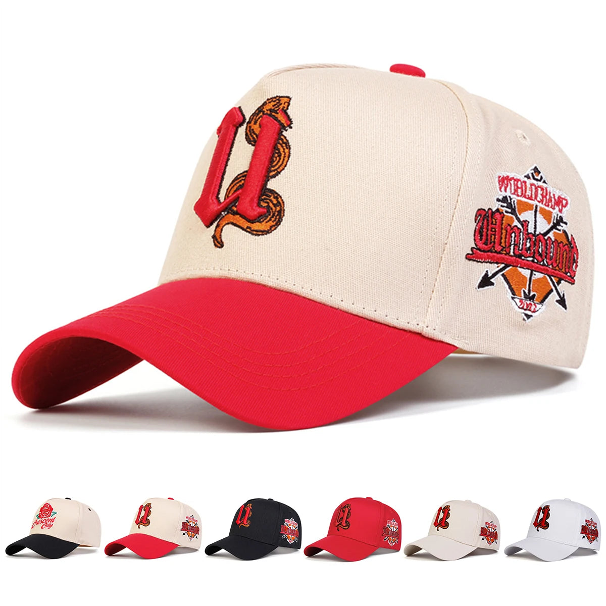 Unisex U Letter Snake Embroidery Baseball Caps Spring And Autumn Outdoor