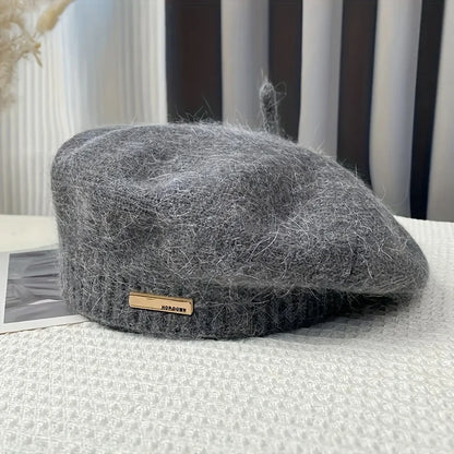 Women's Fashion Beret, Solid Color, Breathable & Elastic