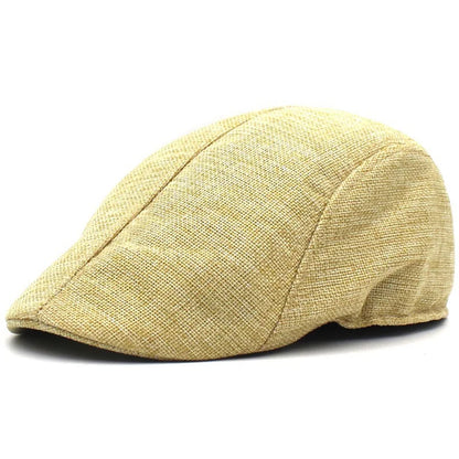 Solid Color Breathable Unisex Short Brim Beret Spring Summer