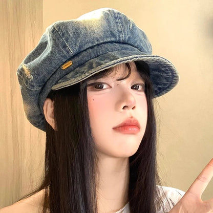 Vintage Harajuku Style Washed Denim Berets