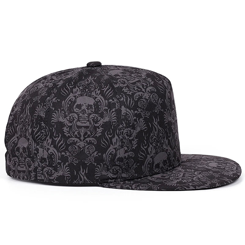 Baseball Hat Full Skull Print Street Hip Hop Hat Outdoor Daily Decoration Hat