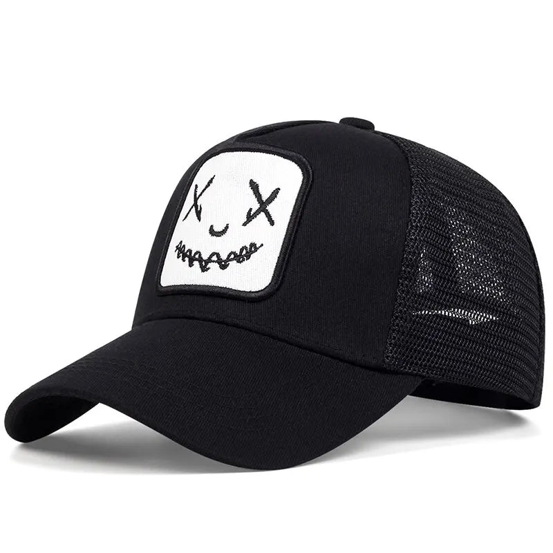 Unisex Ghost Face Embroidery Baseball Net Caps Spring And Summer
