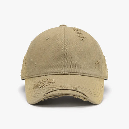 Washed Soft-Top Distressed Baseball Cap