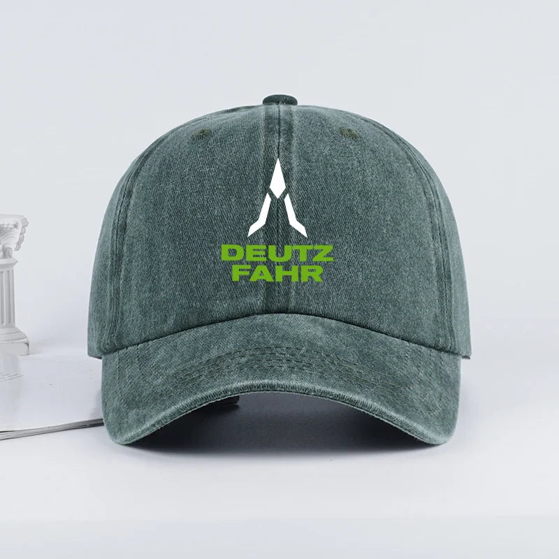 Deutz Farm Logo Printed Washed Baseball Cap Soft Comfortable Breathable Adjustable Retro Farm Style