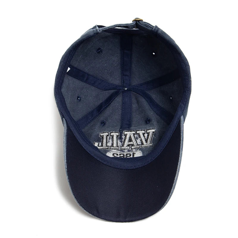 Men's Baseball Cap Fashion Vail Letter Embroidered Cotton Soft Top Women Hats