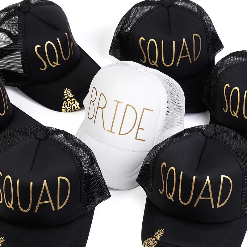Unisex Casual Baseball Cap Sports Snapback Golf Hat Squad Bride Printing Hip Hop Hats