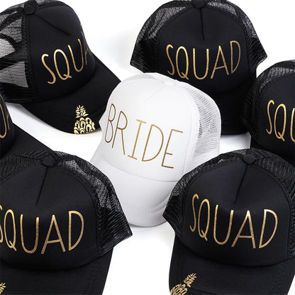 Unisex Casual Baseball Cap Sports Snapback Golf Hat Squad Bride Printing Hip Hop Hats