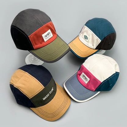 American Color Block Letter Retro Baseball Hats New Men Woman
