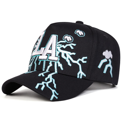 Unisex LA Embroidery Lightning Baseball Caps Spring Autumn