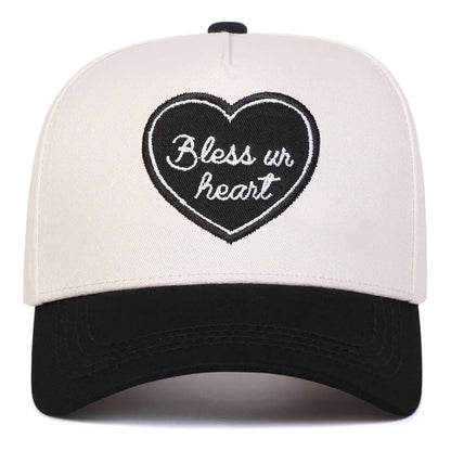 Unisex Bless Ur Heart Letter Embroidery Baseball Caps Spring Autumn