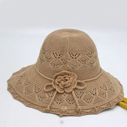 Fashion Crochet Summer Sun Hat Foldable Weave Sunshade Hat