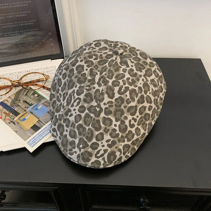 American Y2K Retro Personality Leopard Print Forward Hat