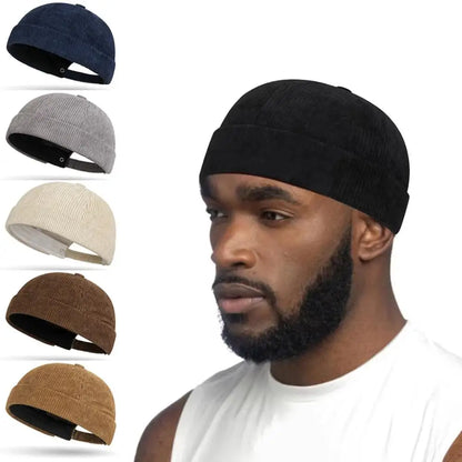 New Corduroy Brimless Cap For Men Women Adjustable