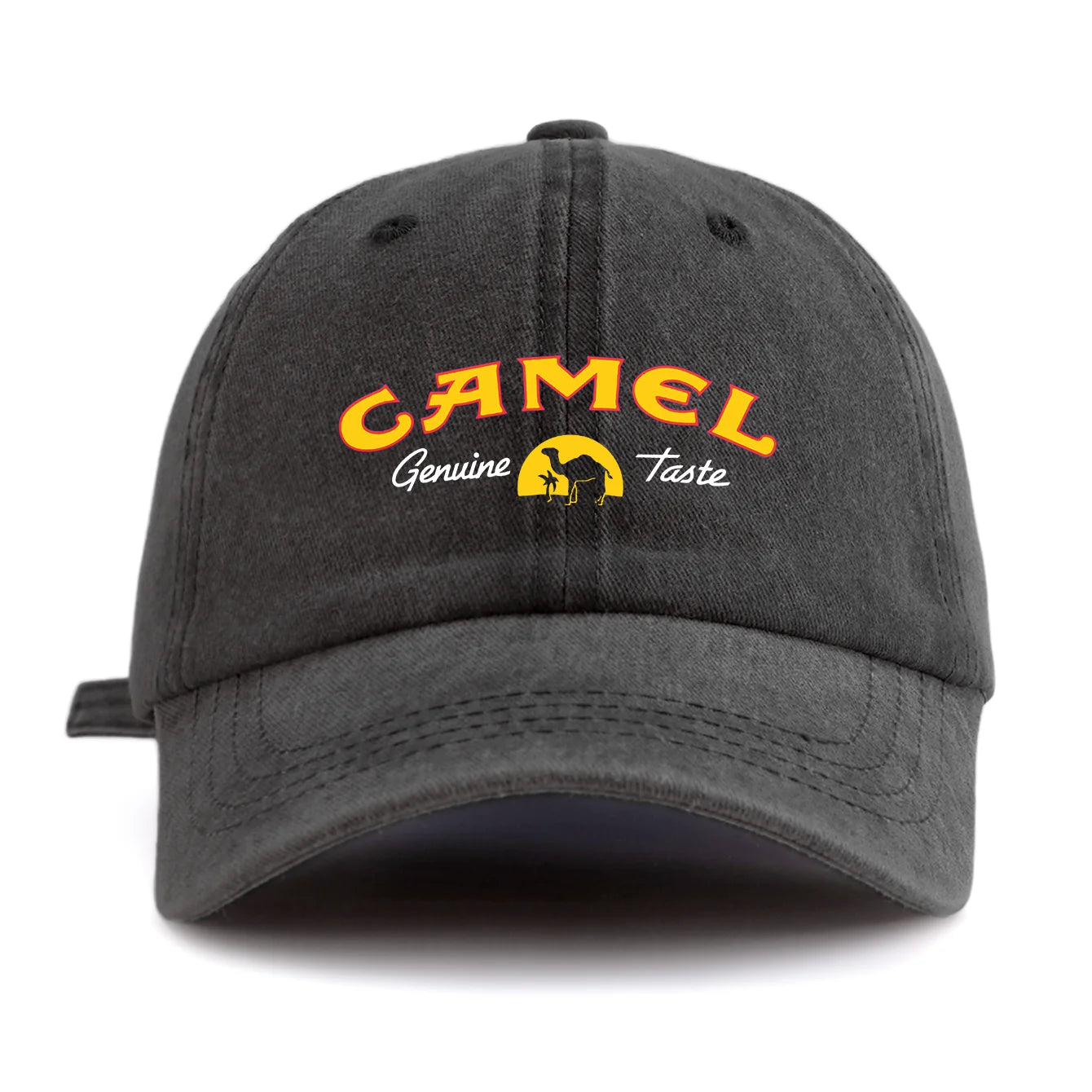 Camel Print Washed Baseball Cap For Adults, Minimalist Retro Style Casual Soft