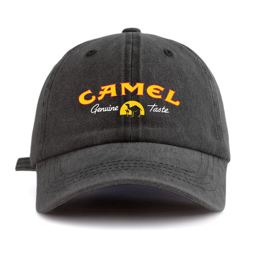 Camel Print Washed Baseball Cap For Adults, Minimalist Retro Style Casual Soft