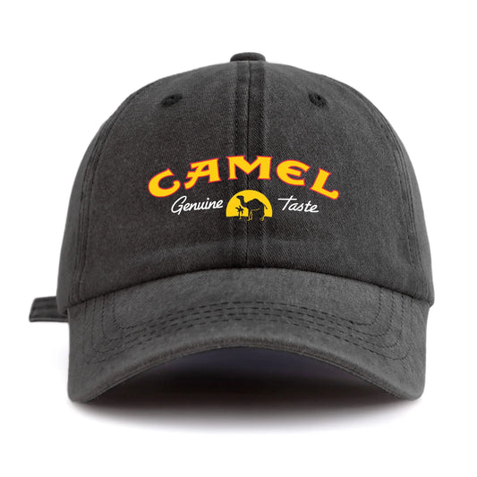 Camel Print Washed Baseball Cap For Adults, Minimalist Retro Style Casual Soft
