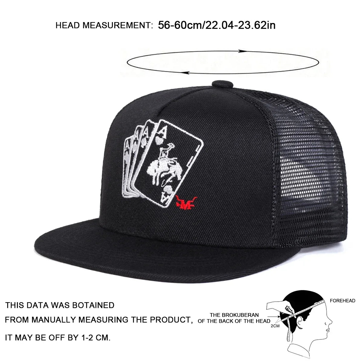 Unisex Poker A Embroidery Hip-hop Hats Spring Autumn Outdoor Adjustable Casual Sunscreen Hat Cap
